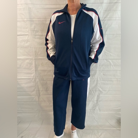 Nike Fit Dry Full Zip Jacket/Track Suit -  Unisex Medium - Red/White/Blue - Picture 1 of 6